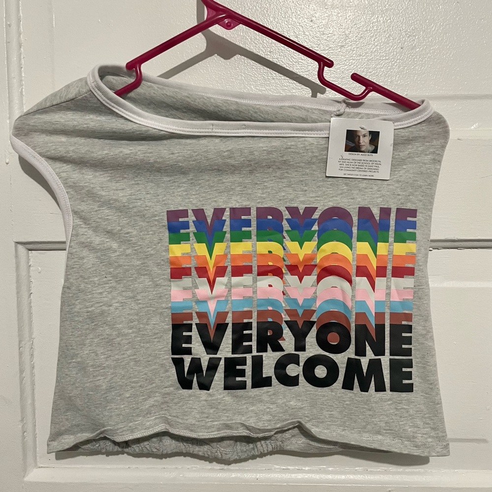 ‘Everyone Welcome’ Off the should halter Size XL